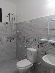 a bathroom with a toilet and a sink at Didula Holiday Resort Anuradhapura in Anuradhapura