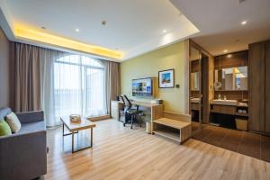 Posezení v ubytování Atour Hotel Shanghai Xinzhuang