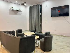 Un televizor și/sau centru de divertisment la Green valley resort