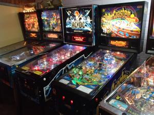 a group of pinball machines in a room at Nhill Oasis Motel in Nhill