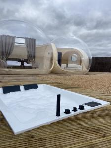 a rendering of a building with a glass roof at Wine Bubble in Cuzcurrita-Río Tirón