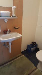 um banheiro com pia e vaso sanitário em Appartement partagé em Yverdon-les-Bains