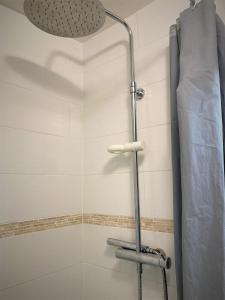 eine Dusche mit Duschkopf in einem Badezimmer in der Unterkunft Studio dans l'hypercentre de Limoges in Limoges
