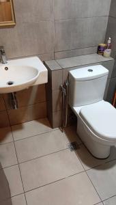 un bagno con un water e un lavandino di Hayyan Homestay a Kampong Tangihan