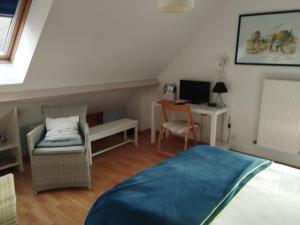 Ένα ή περισσότερα κρεβάτια σε δωμάτιο στο Chambre d'Hotes Pause en Chemin