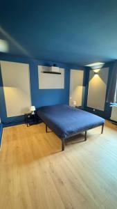 ベルフォールにあるCinema Room - Belfortの青いベッドルーム(ベッド1台付)