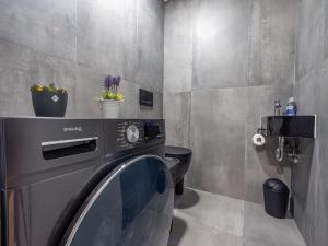 a washer and dryer in a bathroom at Ubytování za Řekou in Hořejší Vrchlabí