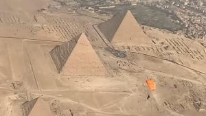 an aerial view of the pyramids in the desert at Vidanta in Nuevo Nayarit