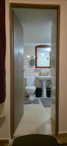 a bathroom with a toilet and a sink at Roca House in Braşov +94 photos