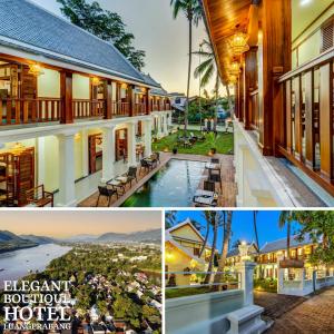 a collage of photos of a hotel at Elegant Boutique Hotel Luangprabang in Luang Prabang