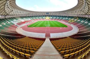 a view of a stadium with a race track at Chic & spacious studio with parking in Yaoundé