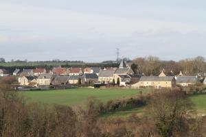 ein Dorf mit Häusern und einem grünen Feld in der Unterkunft La Morinière in Vieux + 5 Fotos