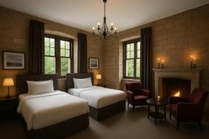 Giường trong phòng chung tại Zamek Loucna nad Desnou