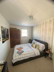 a bedroom with a bed and a window at Mel house in Fife