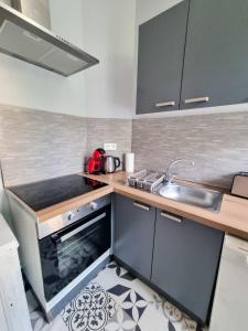 Η κουζίνα ή μικρή κουζίνα στο Duplex Quartier Historique Forteresse des Ducs de BOURBON