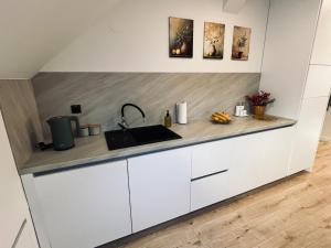 Η κουζίνα ή μικρή κουζίνα στο Apartman Old Corner +18 φωτογραφίες