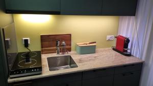 Η κουζίνα ή μικρή κουζίνα στο Studio Stadtpark - central, calm, classy, chic