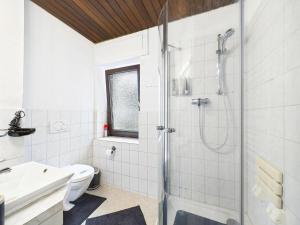 Wald & Ruhe Kordel في Kordel: حمام مع دش ومرحاض ومغسلة