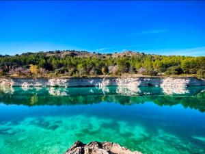 an aerial view of the water of a lake at Luxury A Huertas 143 in Tomelloso