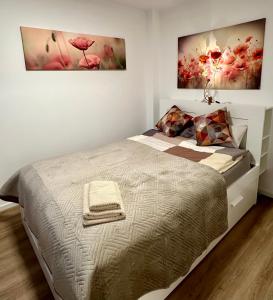 Ένα ή περισσότερα κρεβάτια σε δωμάτιο στο Modernes deluxe Apartment für 4 Pers in Kaarst Nähe Düsseldorf +11 φωτογραφίες