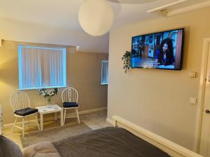 TV a/nebo společenská místnost v ubytování Large Room Near City Centre