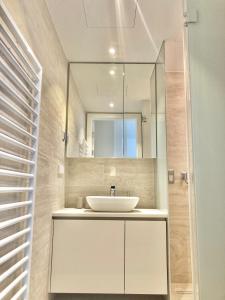 ウィーンにあるVienna's most exclusive VIP Hide away!の洗面台と鏡のあるバスルーム