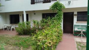 een huis met een bos planten ervoor bij La caracola in Villa Gesell