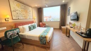 Postel nebo postele na pokoji v ubytování Saltstayz Select- Medicity Near Medanta Hospital