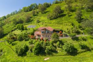 an aerial view of a house on a hill at Arbegain Etxea in Aizarna