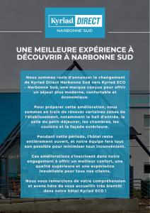 Сертификат, награда, вывеска или другой документ, выставленный в Kyriad Direct Narbonne Sud +89 фотографий