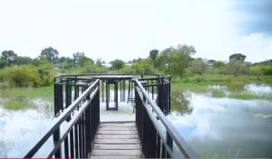 a bridge over a body of water at Kataragama leopard One Villa Yala in Gotamegama