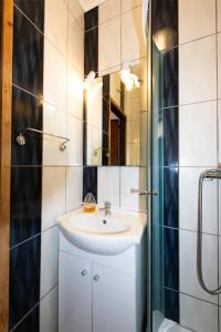 een badkamer met een wastafel en een douche bij Apartments Breza in Razvala