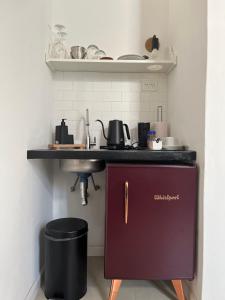 een keuken met een spoelbak en een aanrechtblad bij Farrell Suite Casco Historico in San Antonio de Areco