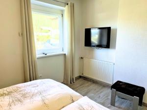 Μια τηλεόραση ή/και κέντρο ψυχαγωγίας στο Mountain View Apartment