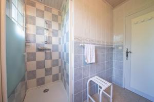 a bathroom with a shower with a toilet and a sink at "Chambre Lorris", Ferme de la Borde in Saint-Benoît-sur-Loire +15 photos
