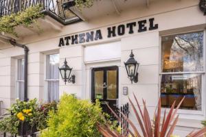 an athena hotel sign on the front of a building at Athena Hotel in London