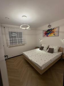 Ένα ή περισσότερα κρεβάτια σε δωμάτιο στο Opole Calm House