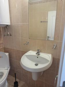 une salle de bains avec lavabo et toilettes dans l'établissement Sunny day 5, à Tŭnkovo 11 autres photos