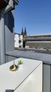 Balkón nebo terasa v ubytování 1 ZKB Komfort Apartment Nähe Stadtzentrum Köln & DOM