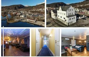 un collage di quattro foto di una casa di Sauda Bed & Breakfast a Sauda