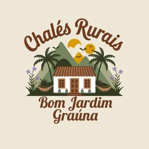 Et logo, certifikat, skilt eller en pris der bliver vist frem på Chalés Rurais Bom jardim GraunaParaty