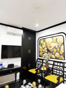 Kuchyň nebo kuchyňský kout v ubytování Golden Hotel