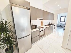 Alexander Residence Trikallon Str في نيقوسيا: مطبخ مع أجهزة ستانلس ستيل ومصنع