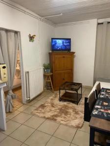 Una televisión o centro de entretenimiento en Appartement confortable à Aigues-Mortes – 30 m²