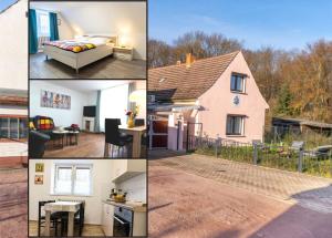 un collage di quattro foto di una casa di Landhaus Ruheoase - dennoch mittendrin - Natur, Städte & Harz 