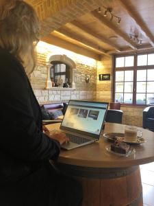 TV a/nebo společenská místnost v ubytování Hôtel - Restaurant Au Tonnelier