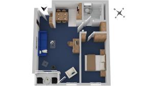 Ferienwohnung Deichperle - Ihr idyllischer Rückzugsort an der Ostsee in Zingst في زنغست: تقديم مخطط ارضي للمنزل