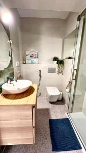 ein Badezimmer mit Waschbecken, Dusche und Toilette in der Unterkunft Apartamento Mateuet in Calpe