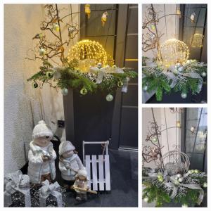 a collage of pictures with a child and christmas decorations at Luxury Appartement Marz, Europa Park-Rulantica in Mahlberg