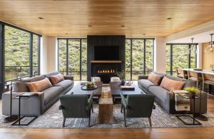 Khu vực ghế ngồi tại The Sylvan Lodge at Snake River Sporting Club